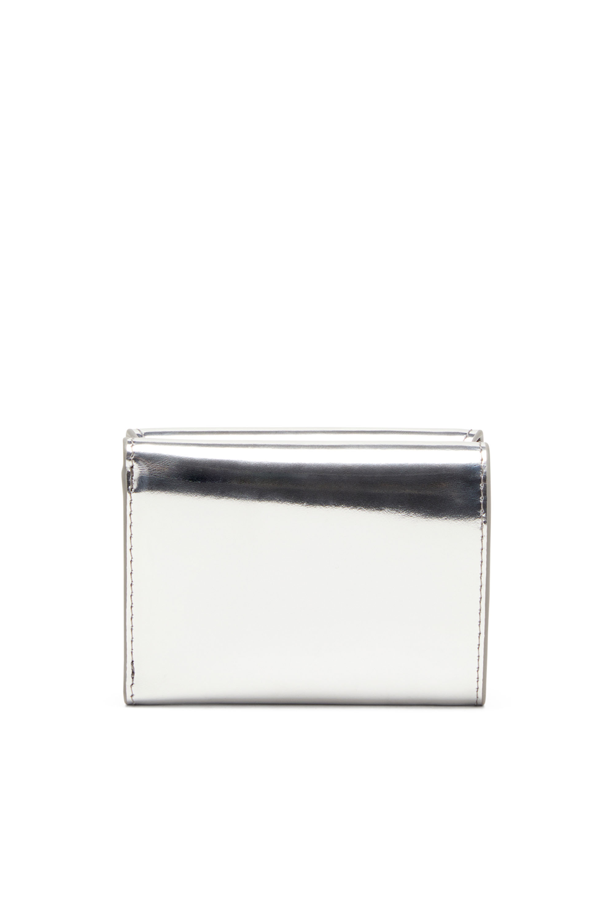 Diesel - 1DR TRI FOLD COIN XS II, Damen Trifold-Portemonnaie aus Hochglanz-Leder in Silber - 2