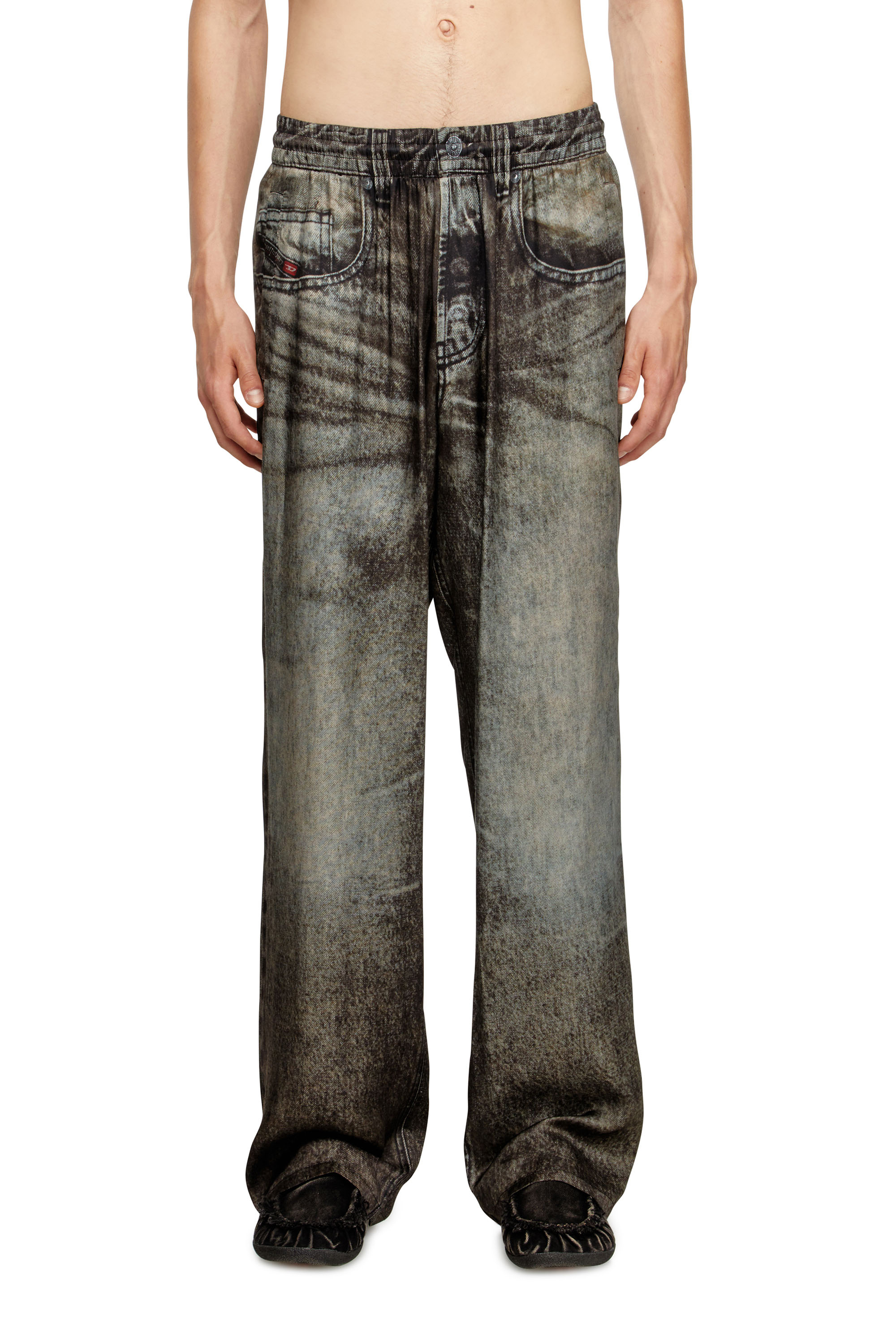Diesel - P-THECK-LKCT, Herren Elastische Hose aus Viskose im Denim-Look in Schwarz - 2
