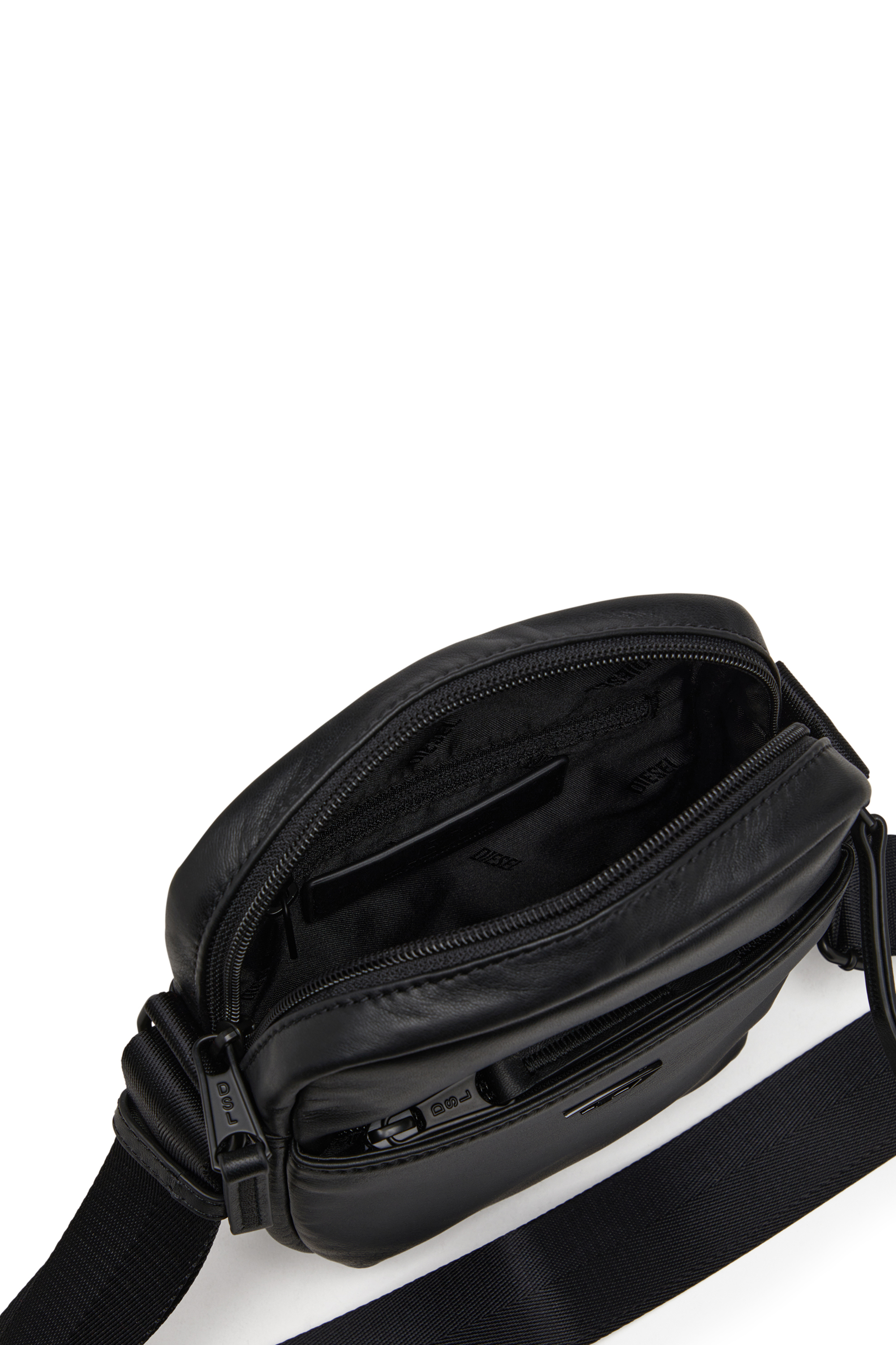 Diesel - RAVE CROSSBODY X, Herren Rave-Crossbody-Tasche aus Leder mit Ton in Ton D aus Metall in Schwarz - 3
