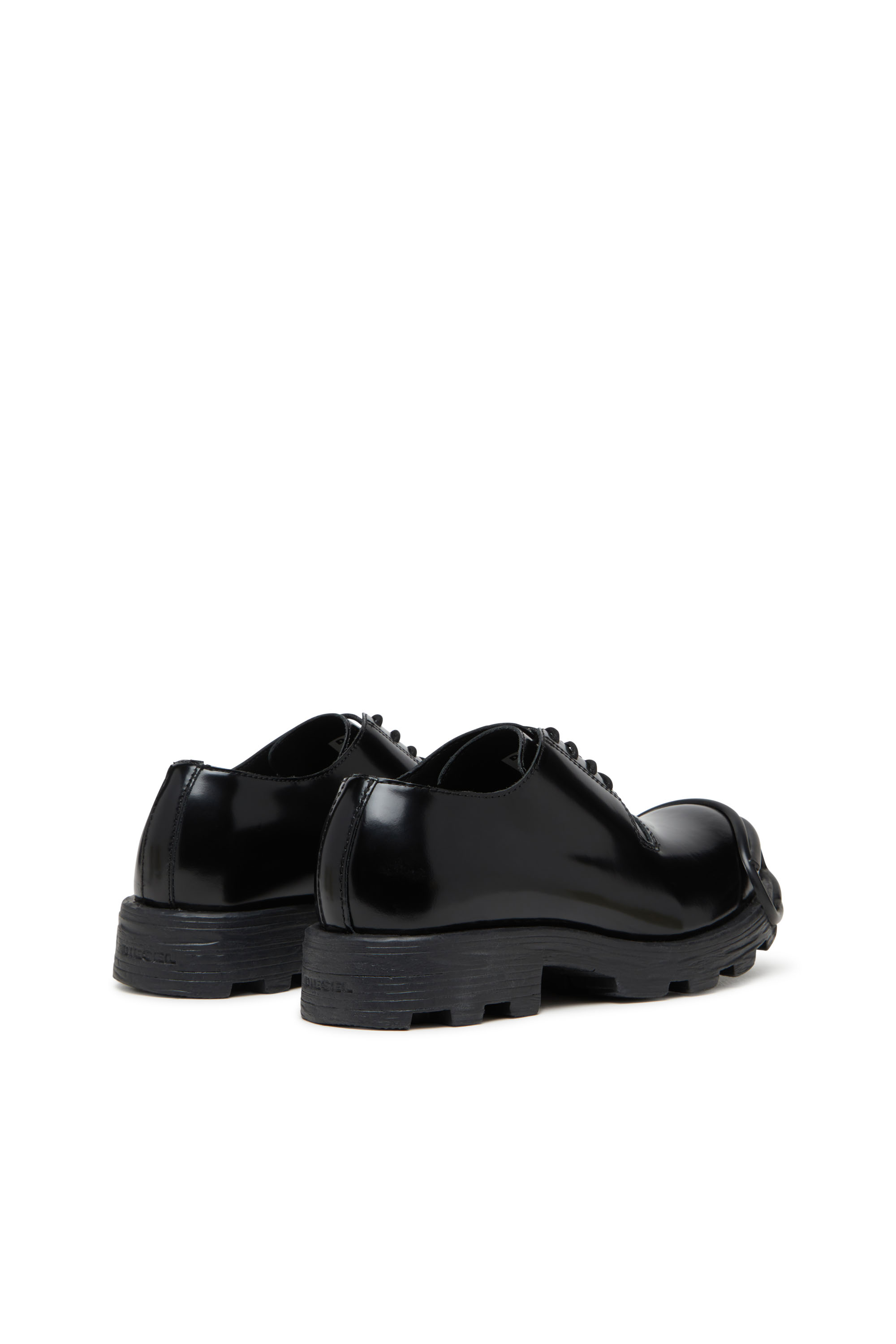 Diesel - D-HAMMER SO D, Herren D-Hammer-Schnürschuhe aus Leder mit Oval D-Zehenkappe in Opakes Schwarz - 4