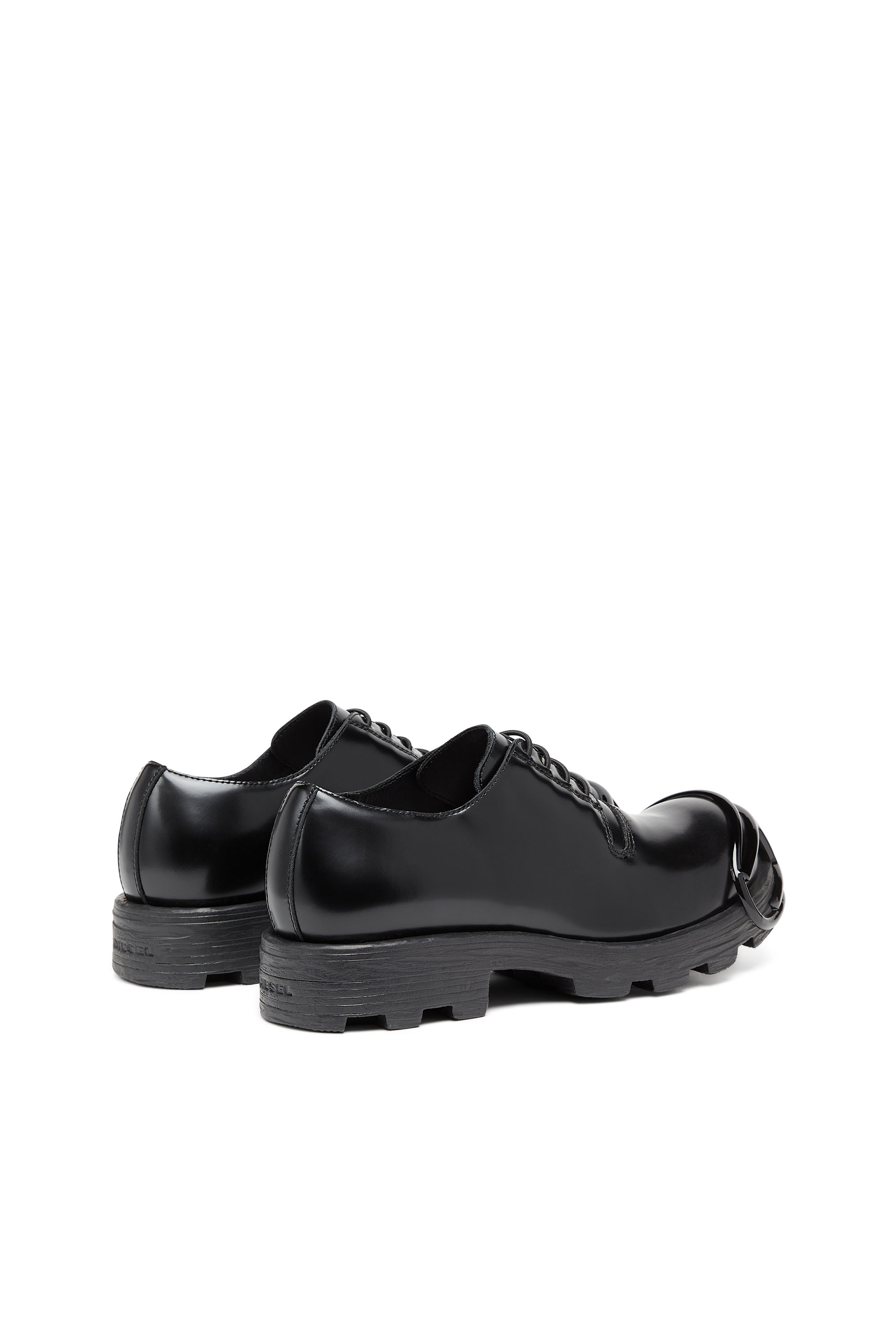 Diesel - D-HAMMER SO D, Herren D-Hammer-Schnürschuhe aus Leder mit Oval D-Zehenkappe in Schwarz - 3