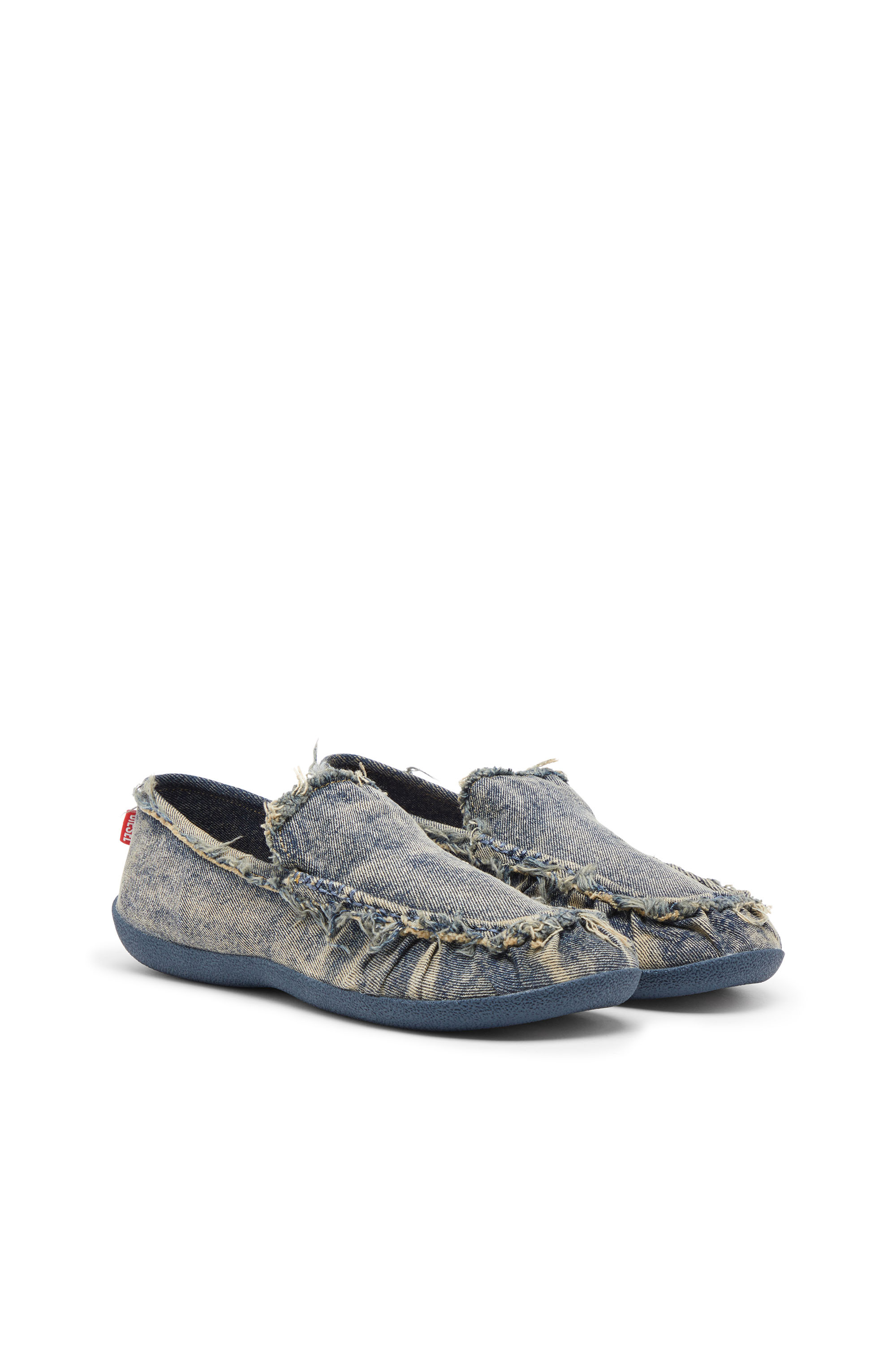 Diesel - D-SHOCK MOC, Herren D-Shock-Loafer aus Denim in vielgetragener Optik in Blau - 4