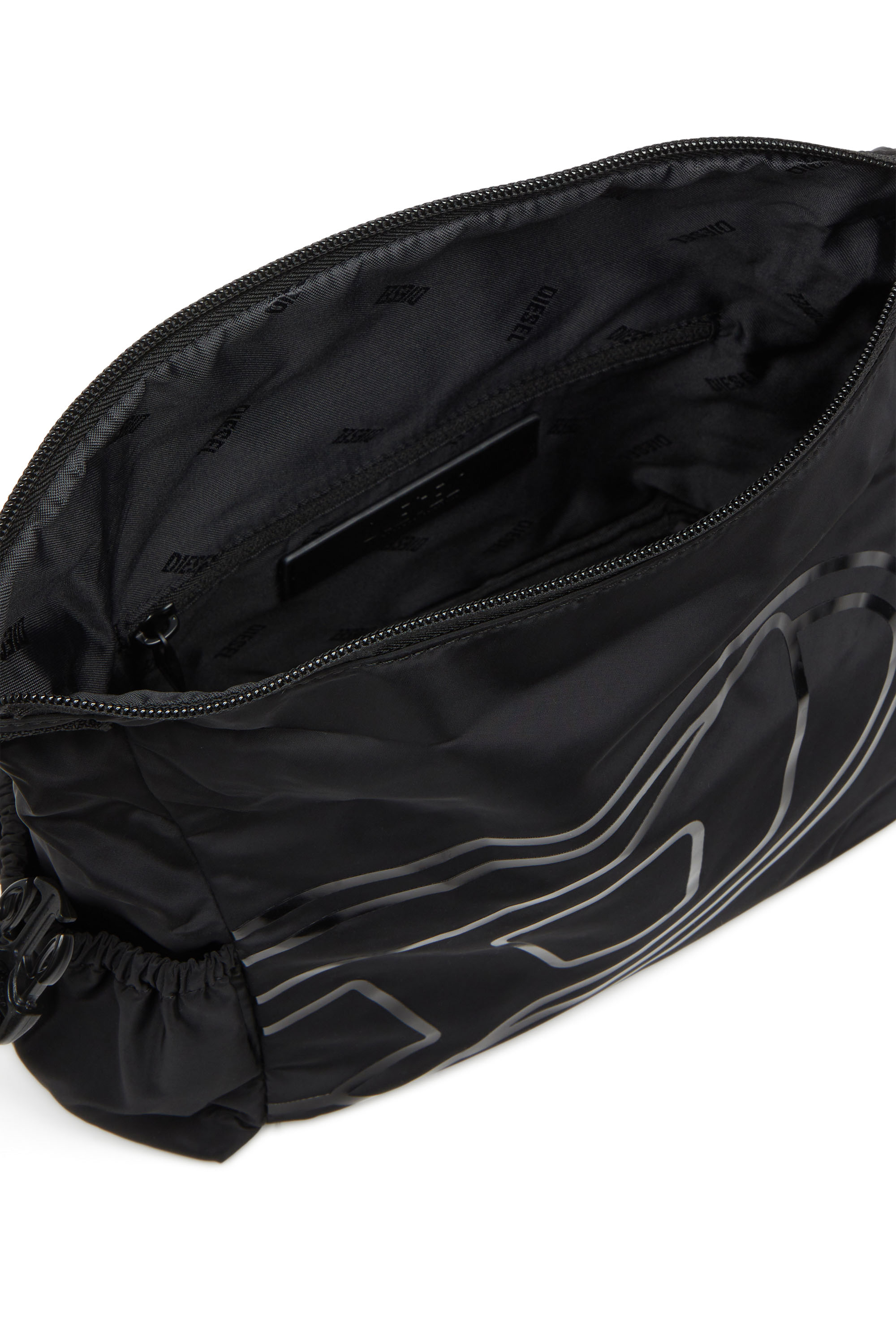 Diesel - DRAPE WASH BAG X, Herren Wash Bag aus Nylon mit Oval D-Print in Schwarz - 3