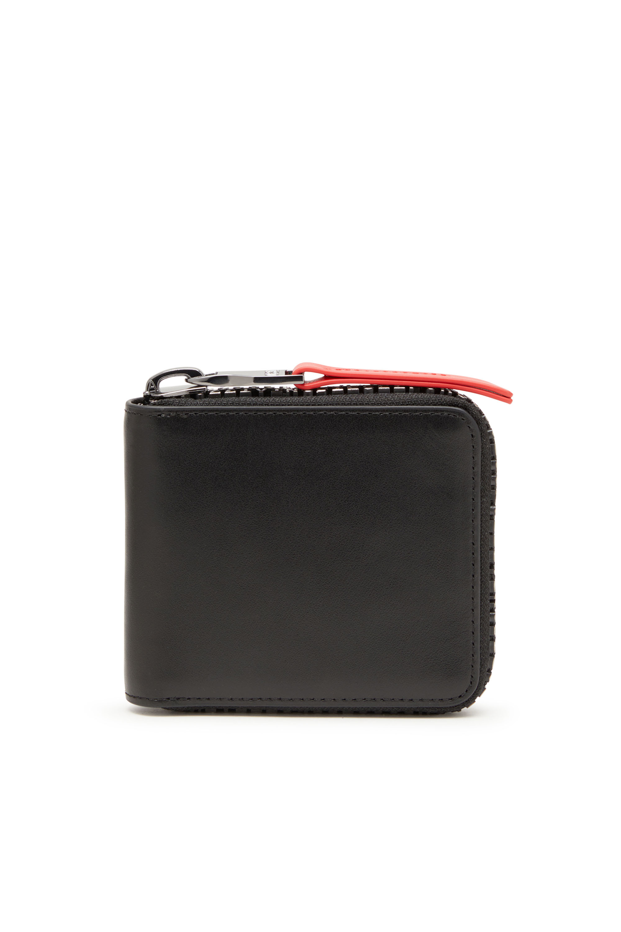 Diesel - ZIP-D BI-FOLD COIN ZIP XS, Herren Portemonnaie aus Leder mit Logo-Reißverschluss in Schwarz - 1