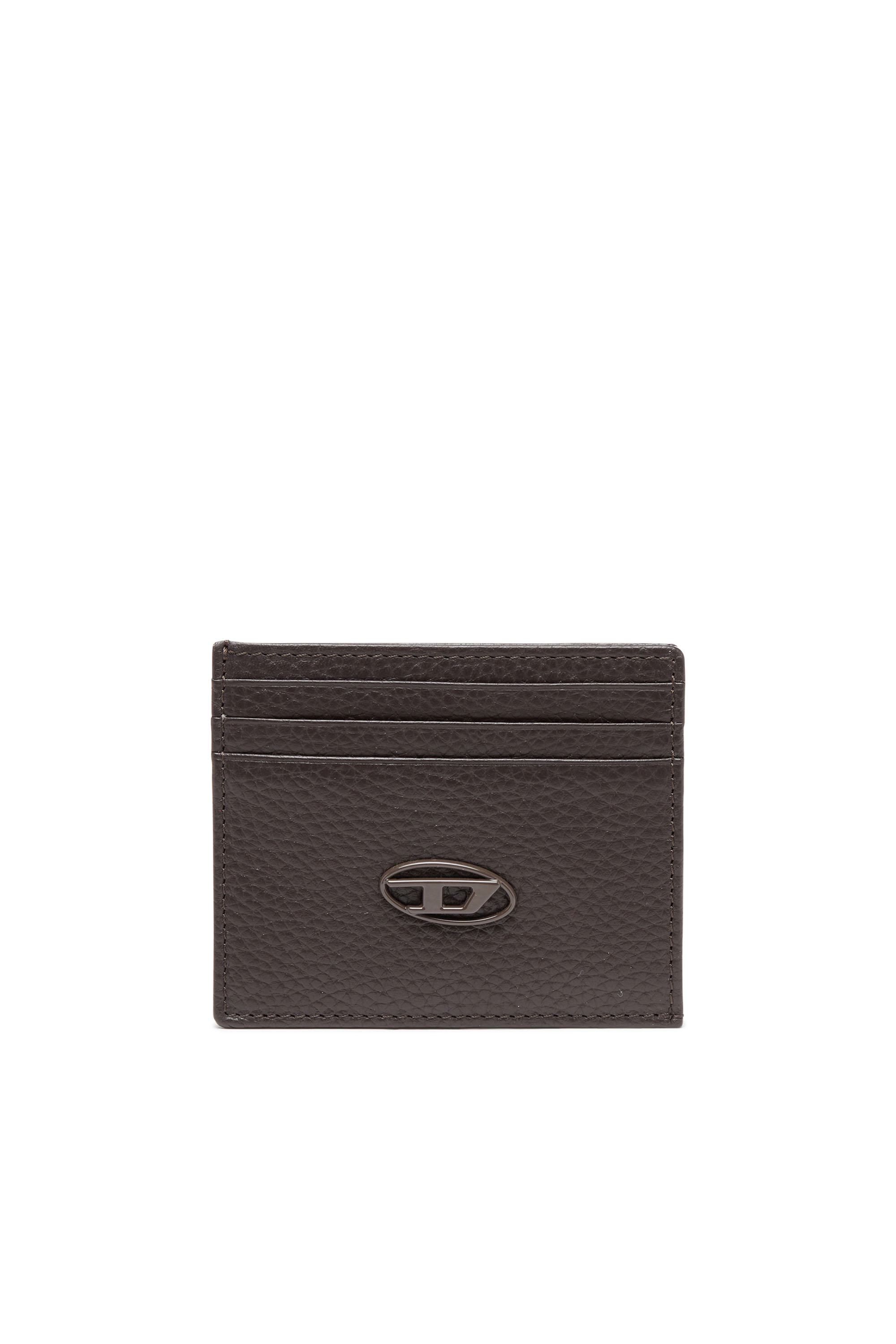Diesel - CARD CASE, Herren Kartenetui aus genarbtem Leder in Braun - 1